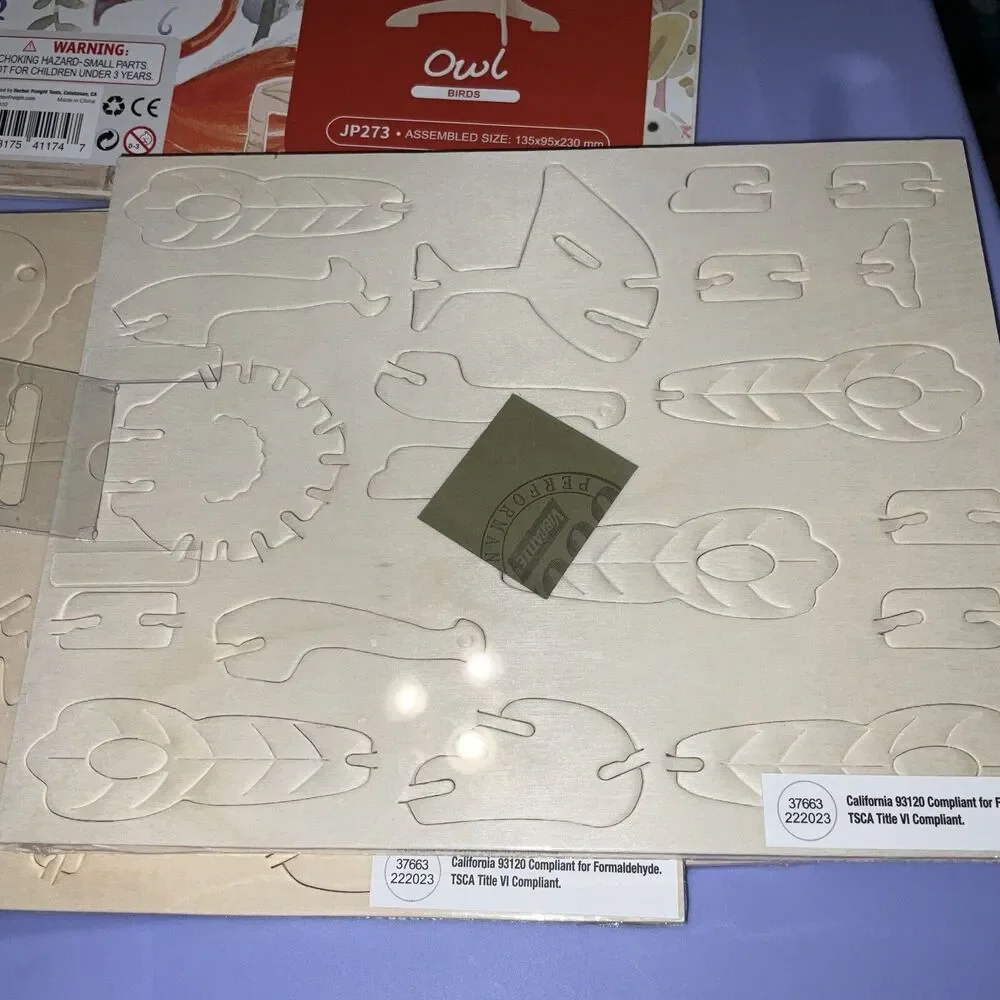 Owl 🦉 & Peacock 🦚 Robotime 3D Wooden Puzzles Lot of 2 BRAND NEW Paintable 🖌️